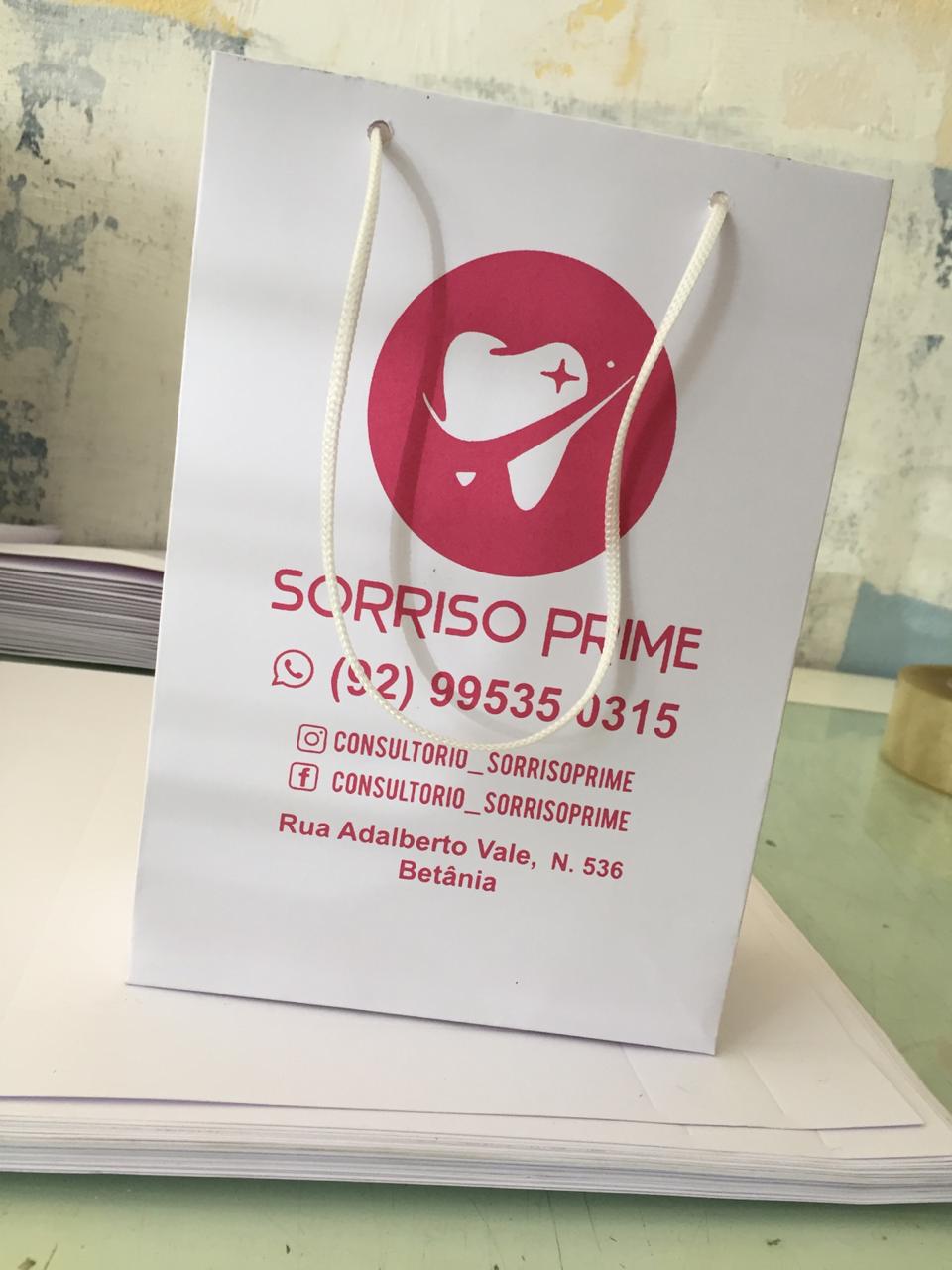 100 sacolas de papel - 01 cor 14 x 18 x 6 cm