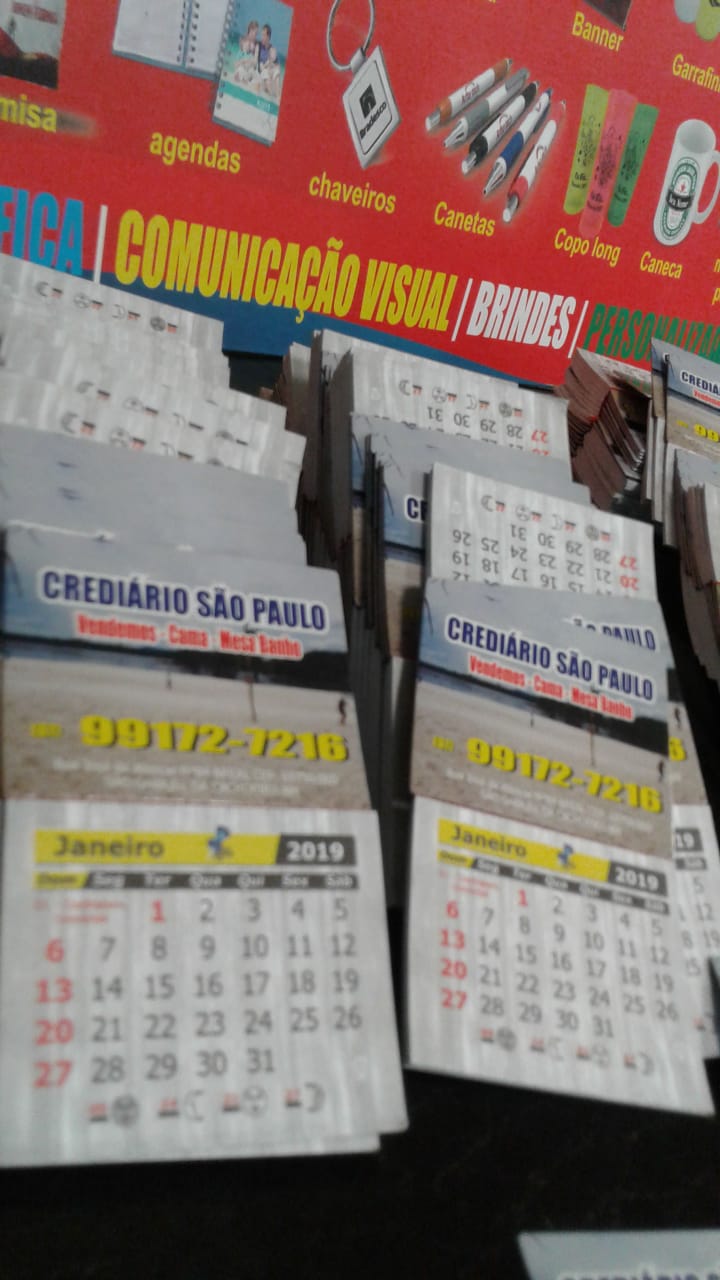 1000 Ímãs de Geladeira com Calendário - ÍmãPadrão e Calendário 4x5