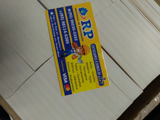 1000 Cartões de visita somente frente
