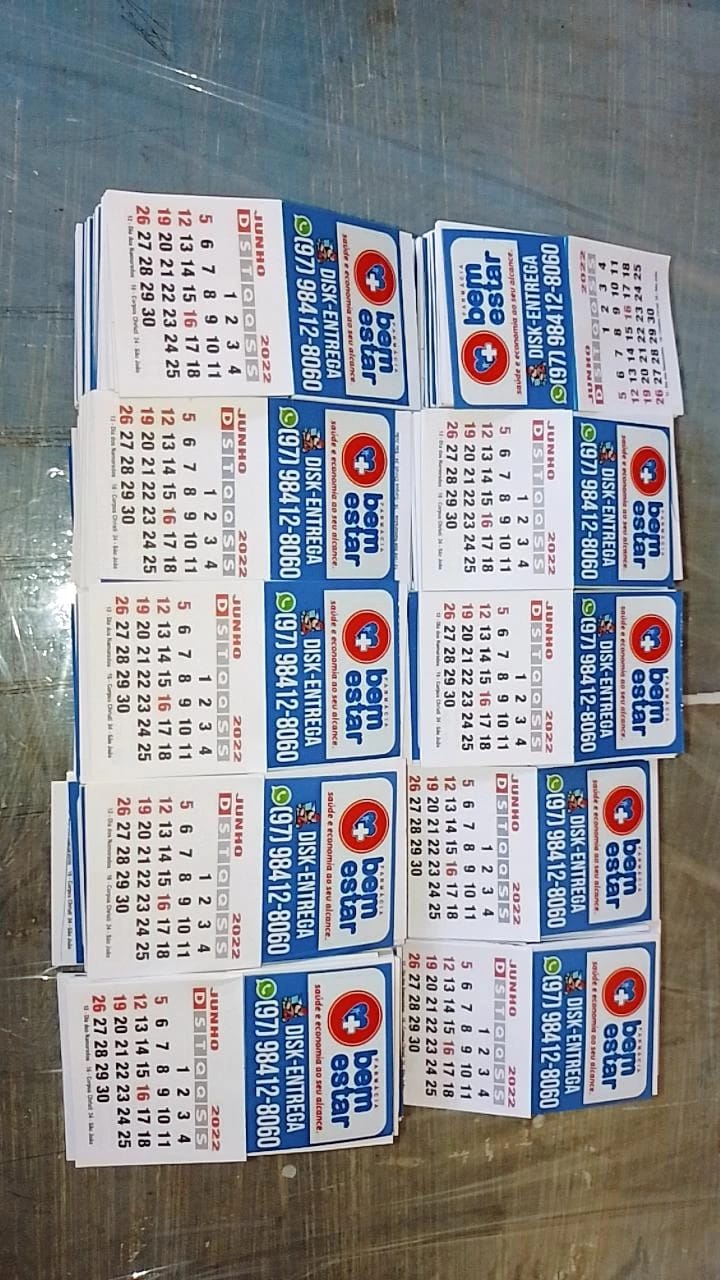 1000 Ímãs de Geladeira com Calendário - ÍmãPadrão e Calendário 4x5