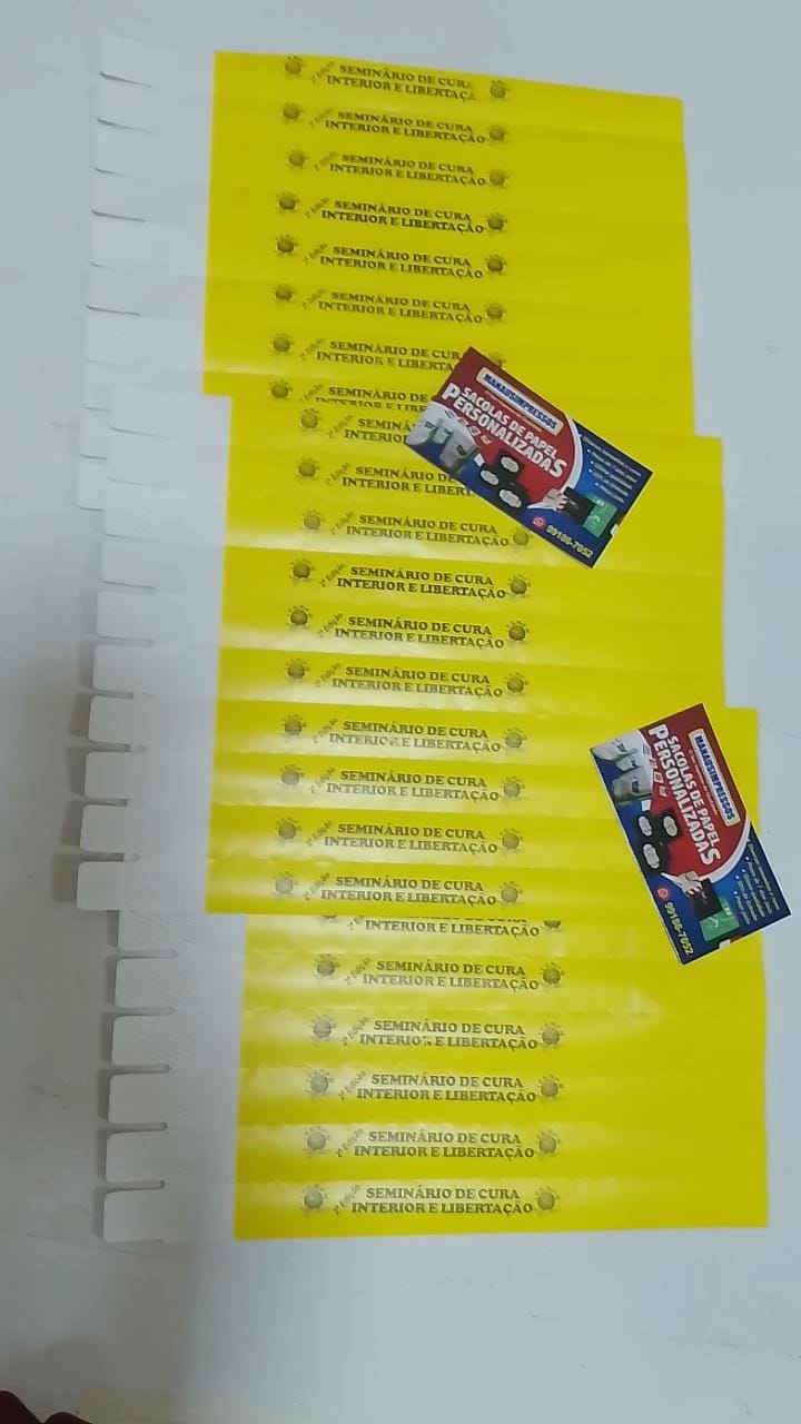 500 Pulseiras de Identificação Personalizadas coloridas