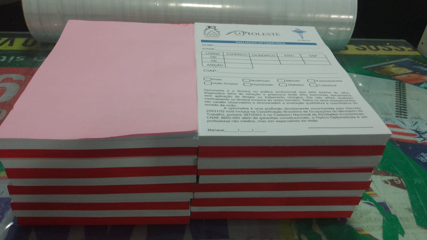 05 Blocos de Recibo Comanda Receituário Pedido personalizado