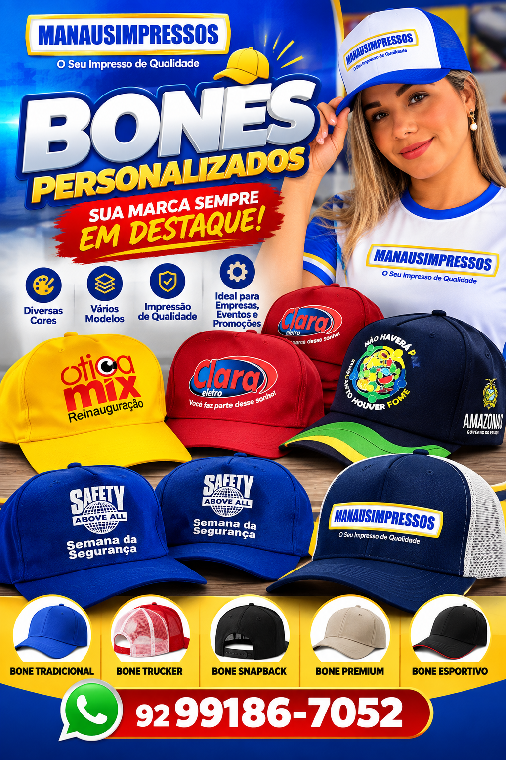 Bonés personalizados — 10 unidades