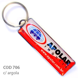 100 Chav. Chapinha Metálica COD 706 - Chapinha 6x2cm - com resina