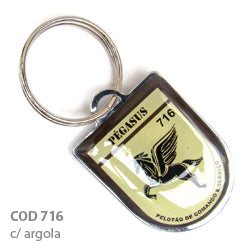 100 Chav. Chapinha Metálica COD 716 - Chapinha Brasão - com resina