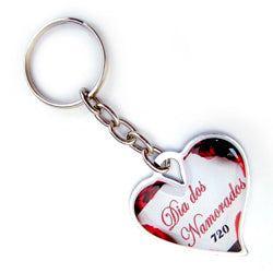 100 Chav. Chapinha Metálica COD 720 - Chapinha Coração - com resina