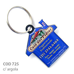 100 Chav. Chapinha Metálica COD 725 - Chapinha Casinha - com resina