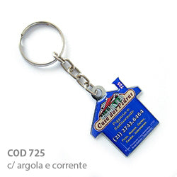 100 Chav. Chapinha Metálica COD 725 - Chapinha Casinha - com resina