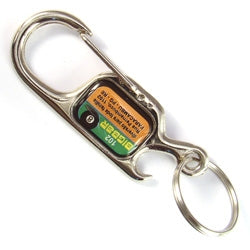 100 Chaveiros Mosquetões COD 102 - Abridor de Garrafa - resina 2 lados