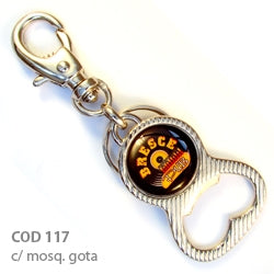 Chaveiros Mosquetões COD 117 - Abridor Cromado - resina 2 lados