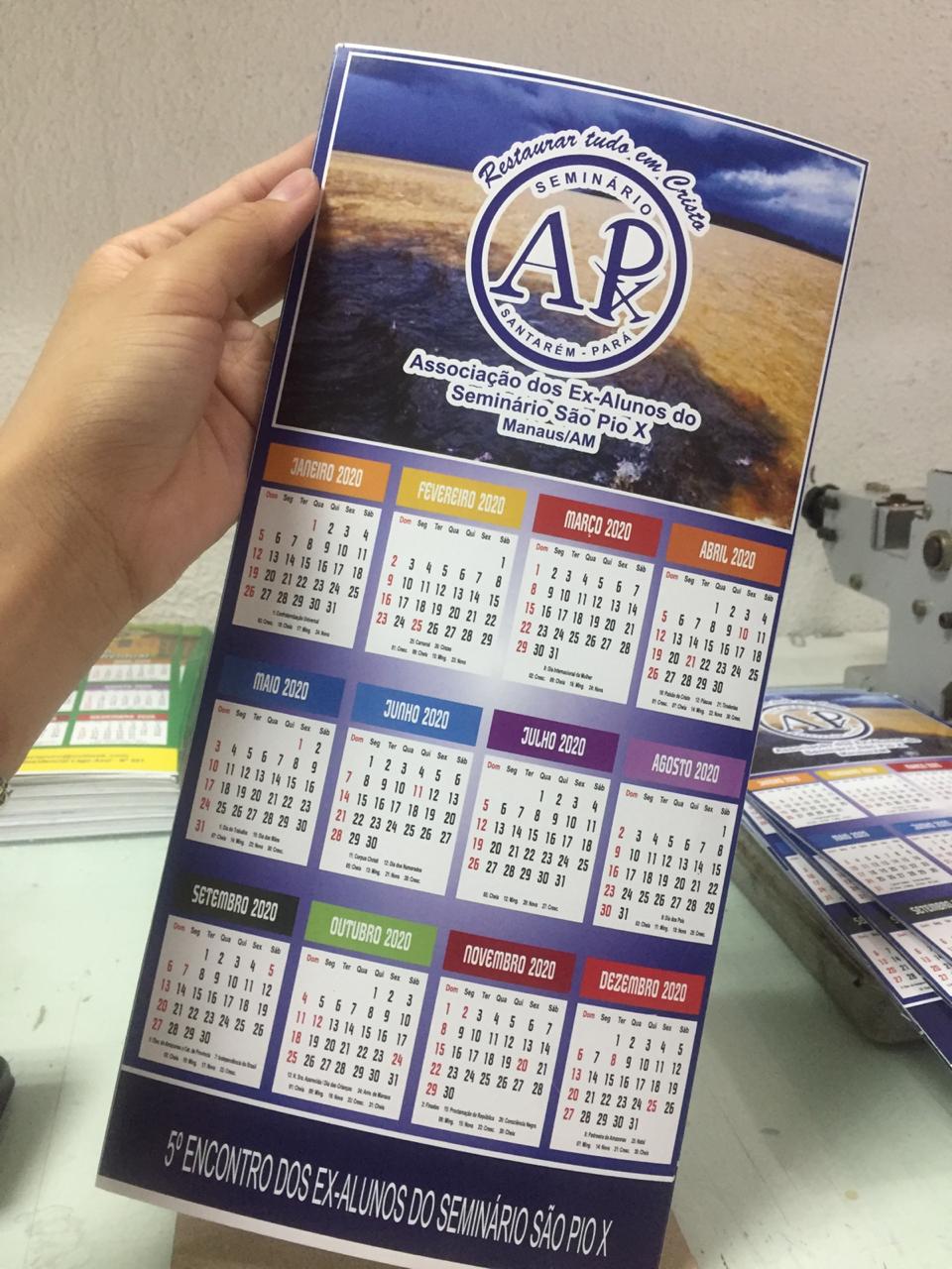 100 Folhinha  Calendário de Parede A4 com furo