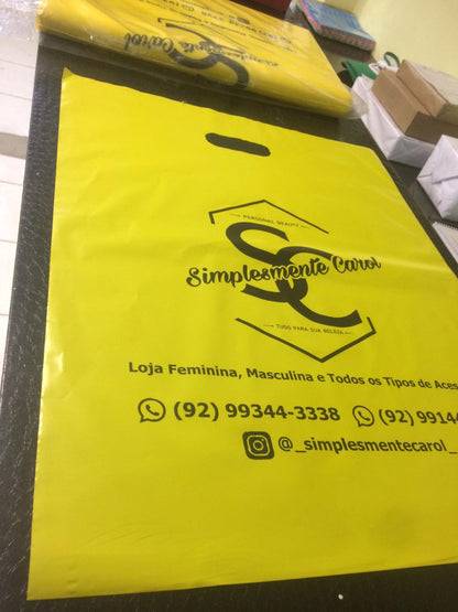 Sacolas Personalizadas Com Sua Logo 13x20, 100 Un Cor Branco