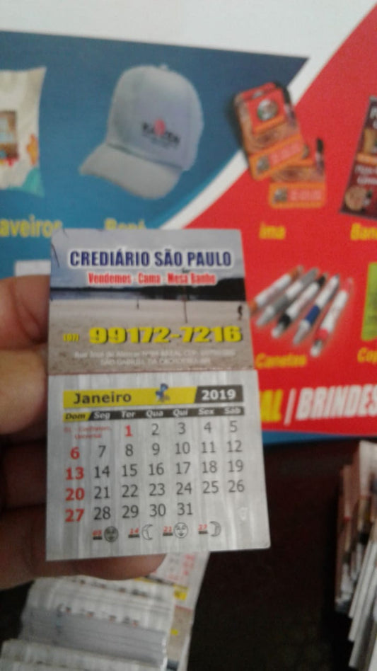 1000 Ímãs de Geladeira com Calendário - ÍmãPadrão e Calendário 4x5
