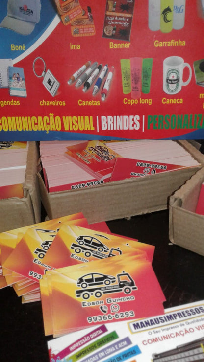 1000 Cartões de visita somente frente