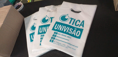 Sacolas Personalizadas Com Sua Logo 30x40, 100 Un Cor Branco