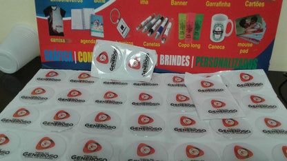 100 Adesivo Etiqueta Resinada 5x5