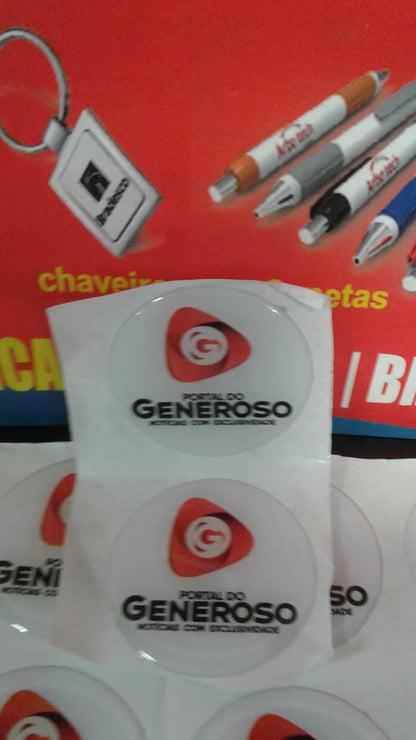 100 Adesivo Etiqueta Resinada 5x5