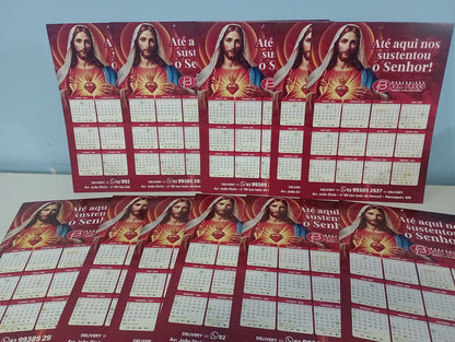 100 Folhinha  Calendário de Parede A4 com furo