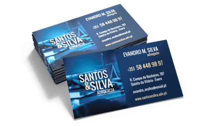 1000 Cartão de Visita Supremo frente e verso com verniz