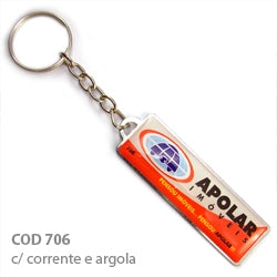 100 Chav. Chapinha Metálica COD 706 - Chapinha 6x2cm - com resina
