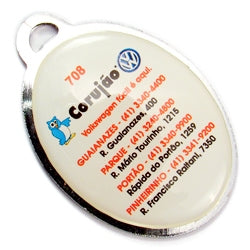 100 Chav. Chapinha Metálica COD 708 - Chap. Oval 3,8x2,8cm - com resina