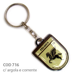100 Chav. Chapinha Metálica COD 716 - Chapinha Brasão - com resina
