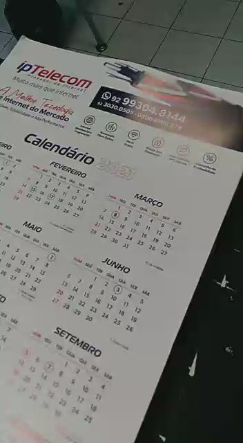 500 Folhinha  Calendário de Parede A3 papel couche 250 gramas