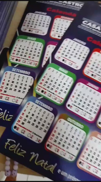 500 Folhinha  Calendário de Parede A3 papel couche 250 gramas