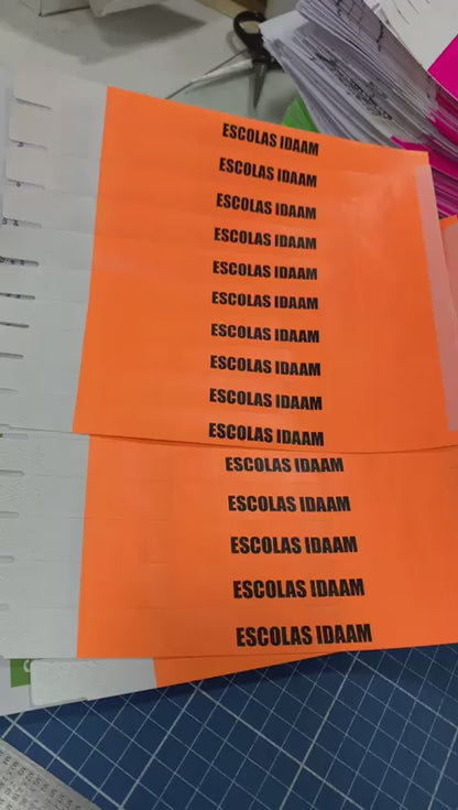 1000 Pulseiras de Identificação Personalizadas coloridas